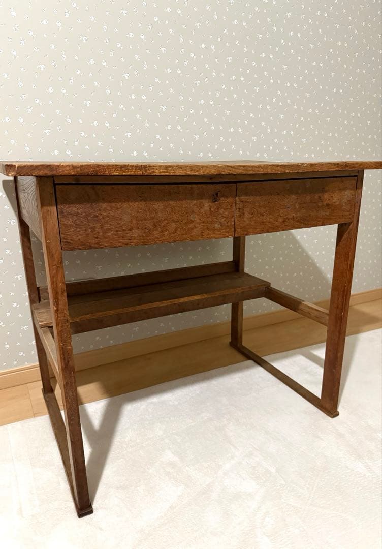 古道具　アンティーク木製　引き出し付き勉強机