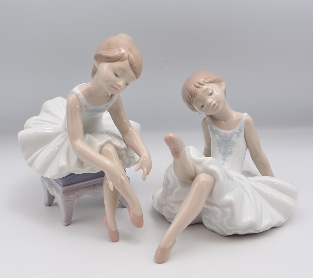 リヤドロ　バレリーナ　2体セット　スペイン　ポーセリン　ヴィンテージ　欠けあり
