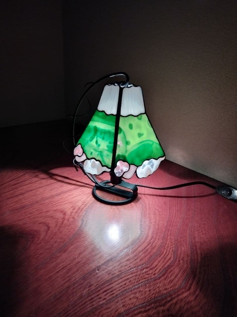 ステンドグラスランプ　富士山　春