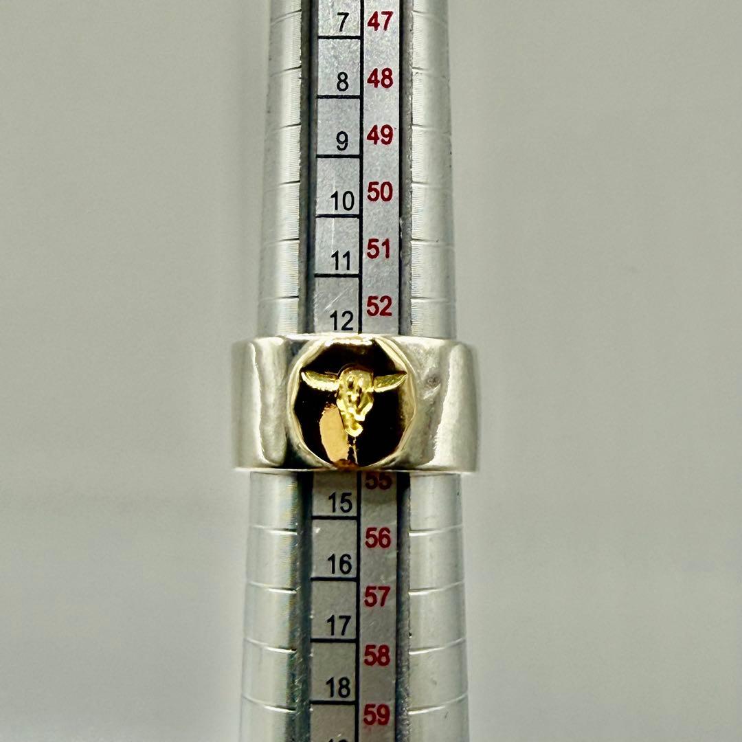 タディ&キング　k18メタル付平打リング　約14号