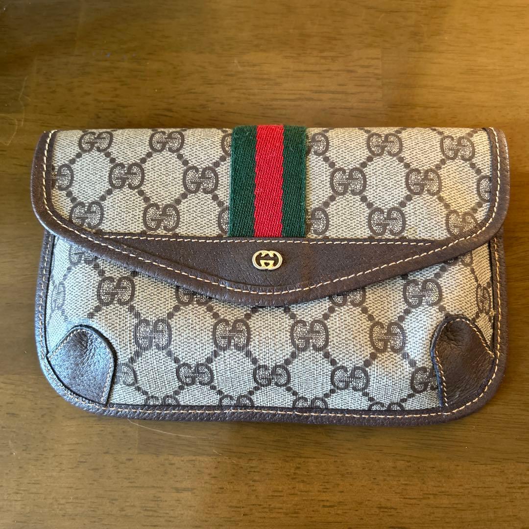 GUCCI GGキャンバス 薄型ポーチ