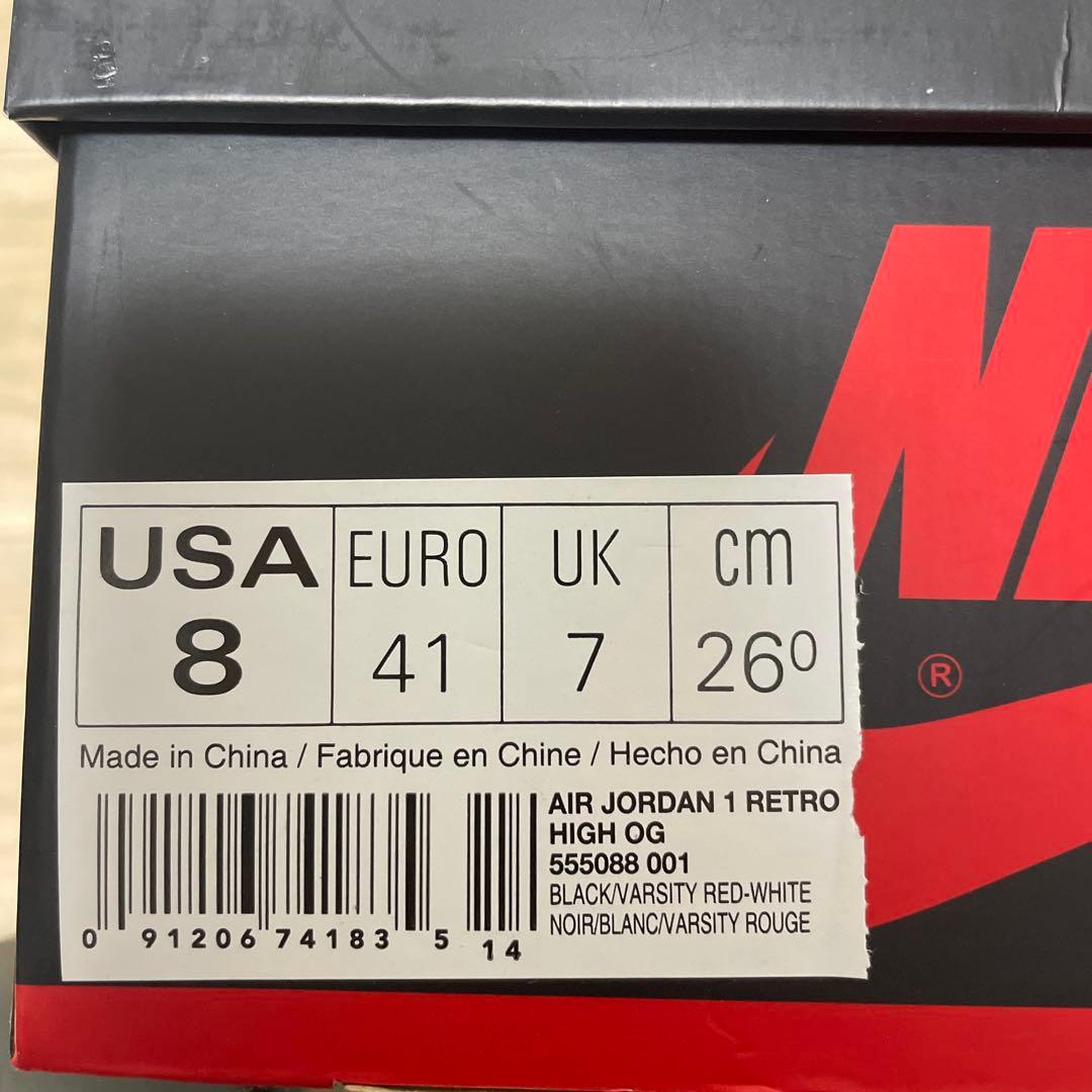 Nike Air Jordan 1 Retro High OG Bredブレッド