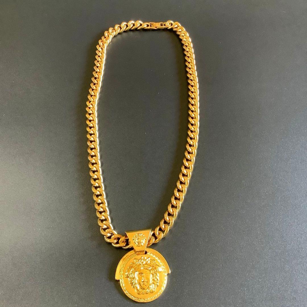 ヴェルサーチ VERSACE メドゥーサ メダル コンビ 喜平 ネックレス