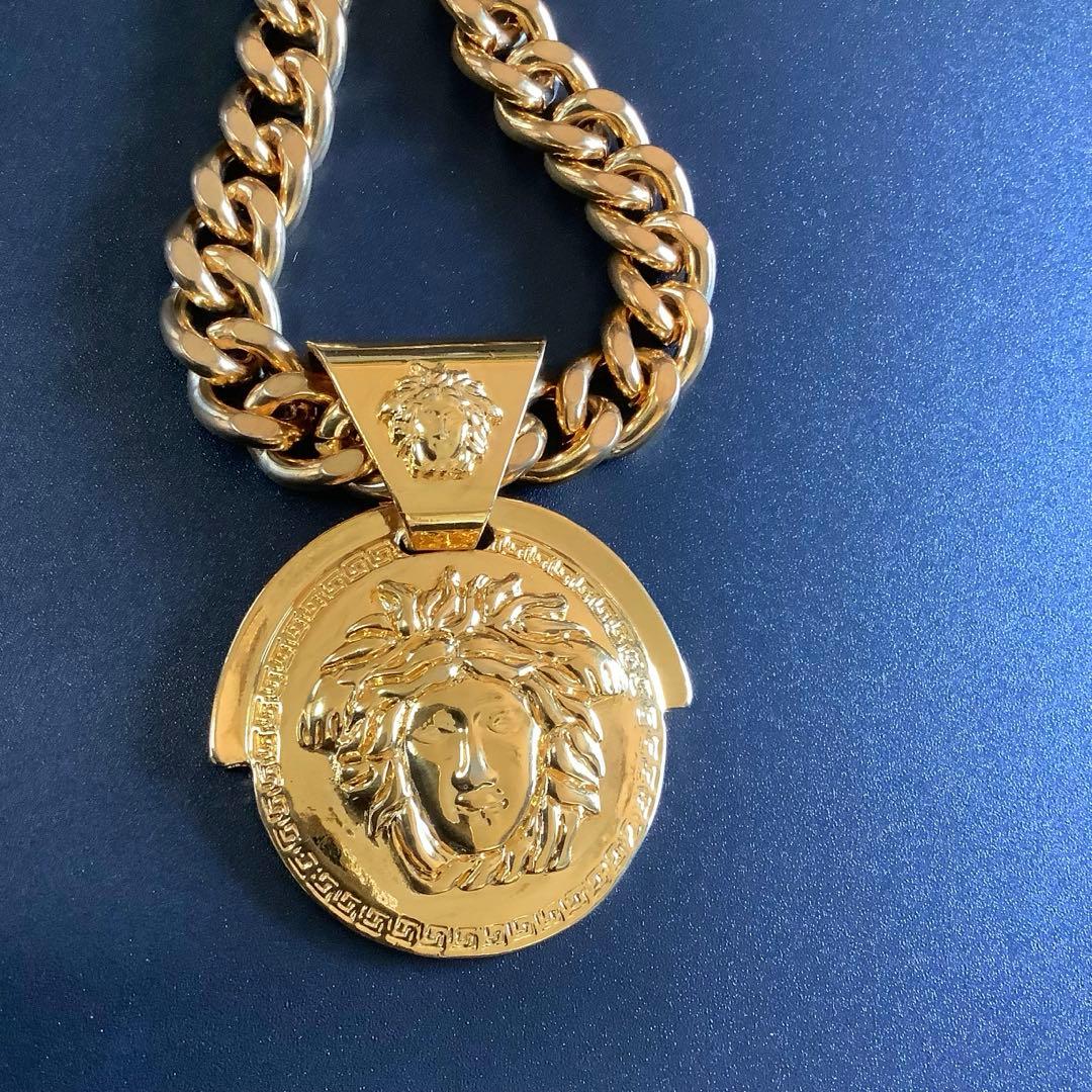ヴェルサーチ VERSACE メドゥーサ メダル コンビ 喜平 ネックレス