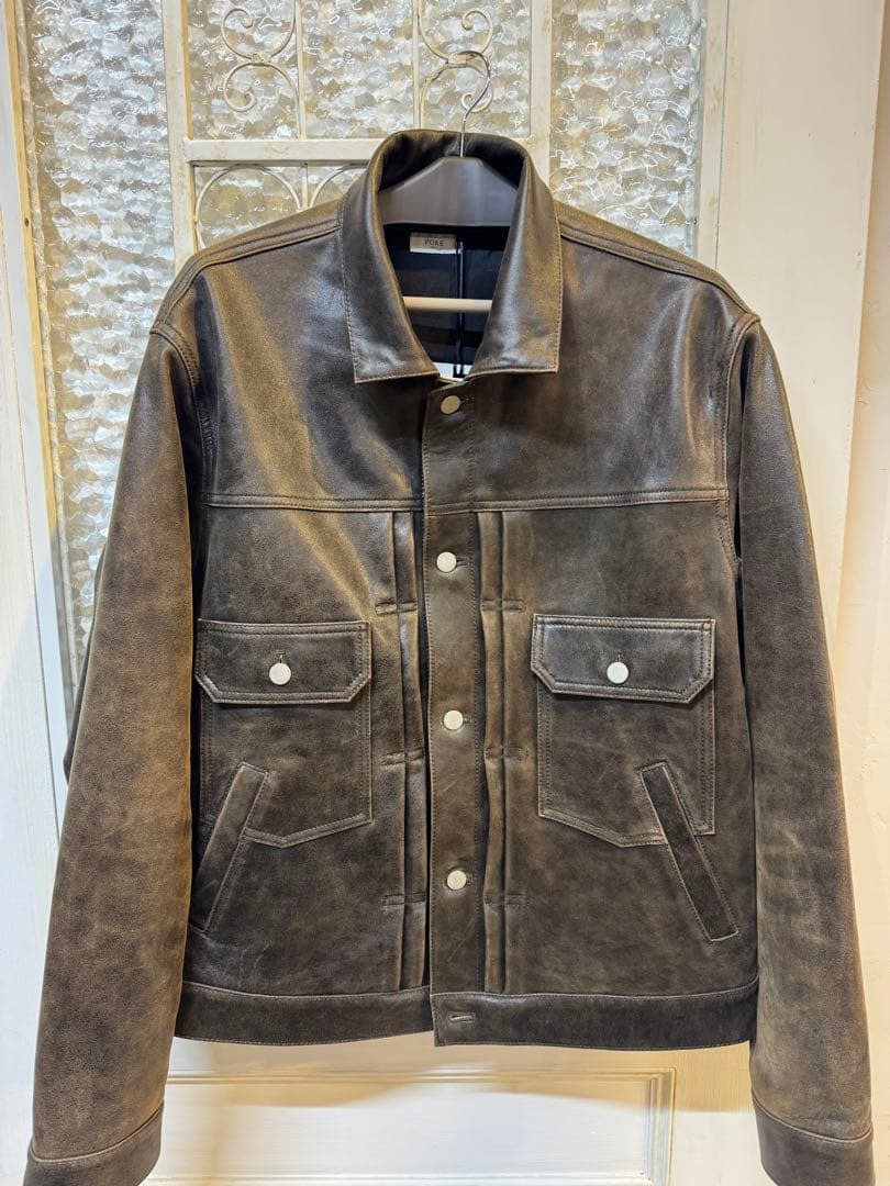 【最終値下げ】Yoke Leather Trucker Jacket サイズ3