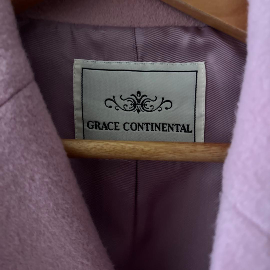 ピンクファー付きロングコート