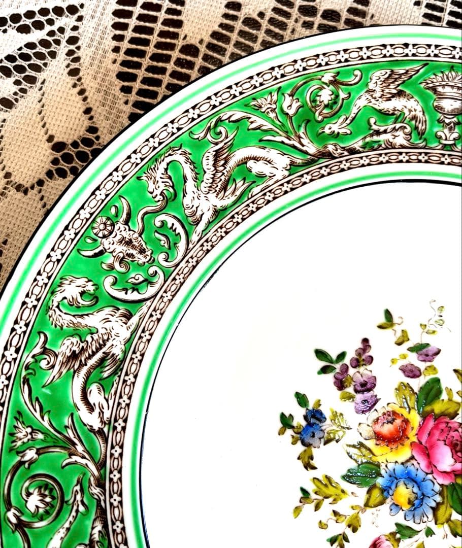 ★ウェッジウッド★ フロレンティーングリーン 22.5cm皿未使用品 S198