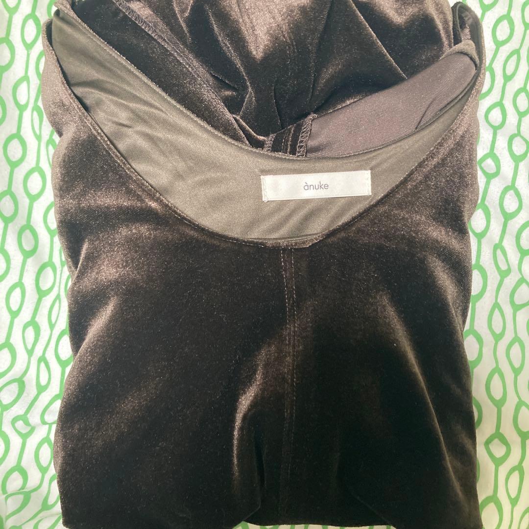 anuke Velour Uneck Onepiece ブラウン 38