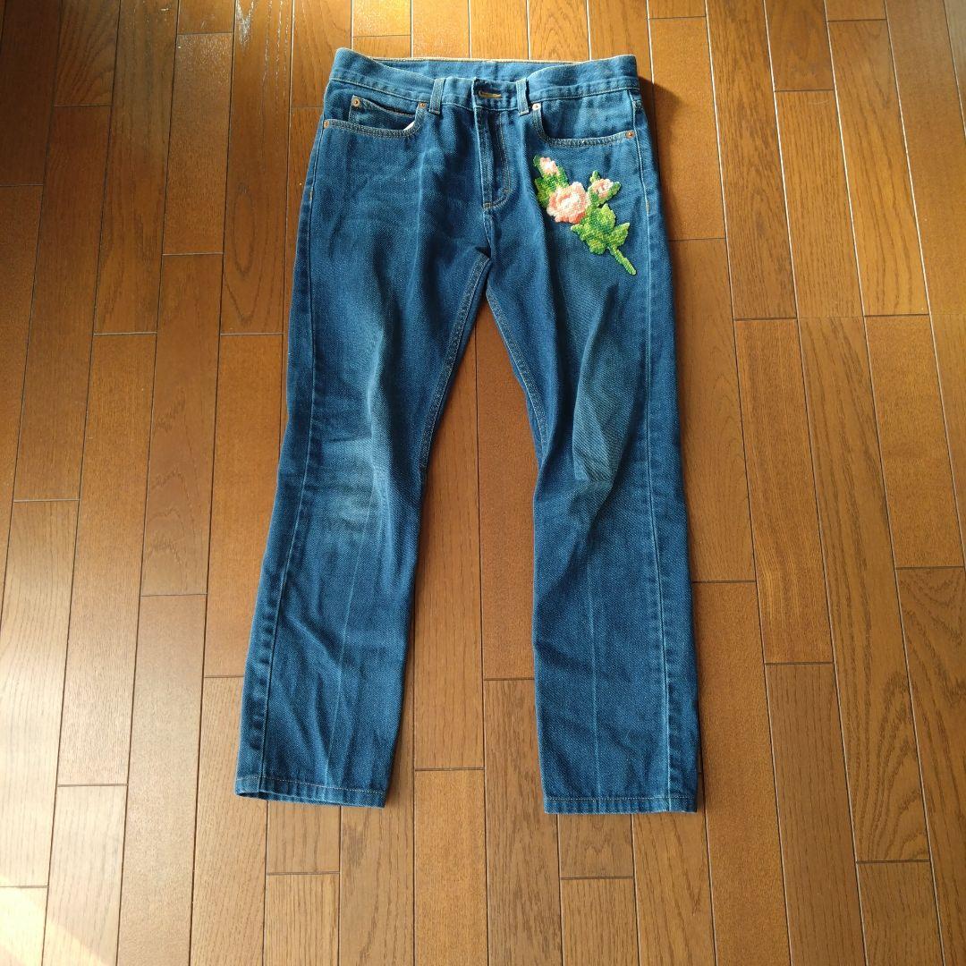 GUCCI トラ刺繍 ストレートデニム 26