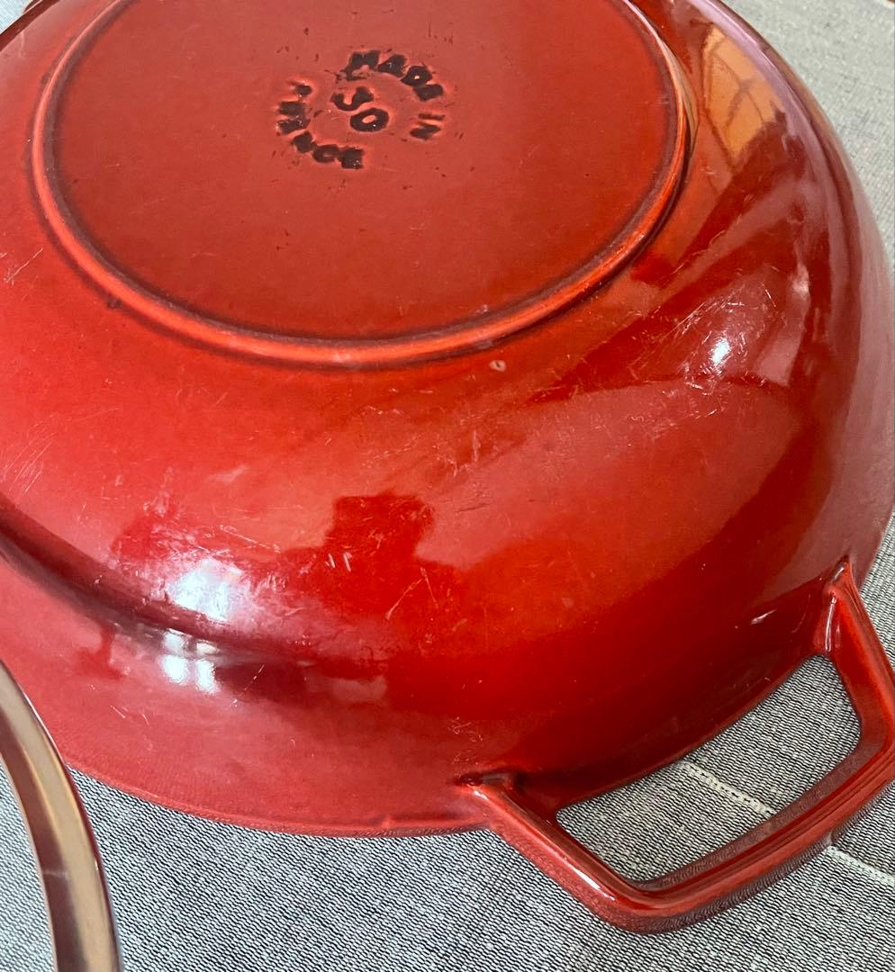 週末Sale❗️STAUB 鍋 レッド 透明ガラス蓋付き　30cm