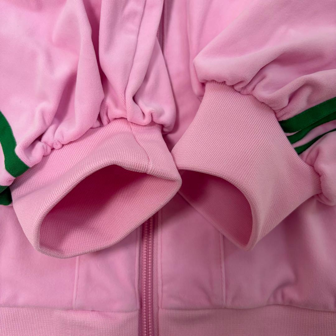 即完売 adidas バルーンスリーブ トラックジャケット ピンク ベロア XL