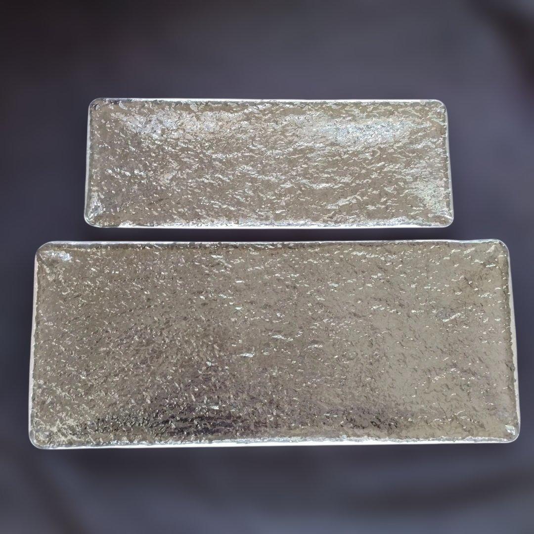 透明ガラス皿 大小セット