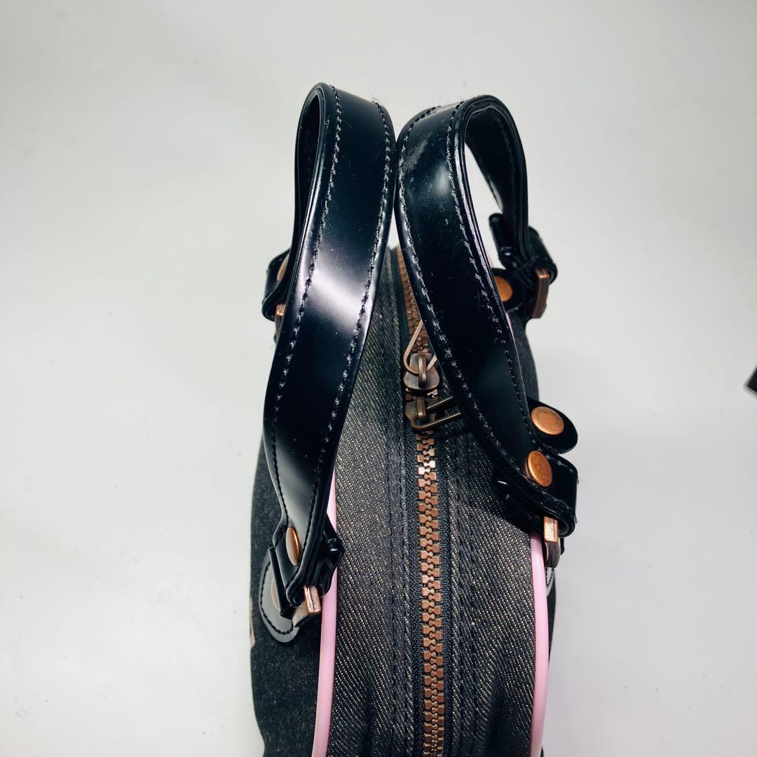 【美品】Von Dutch キャンバス　ミニボストンバッグ ブラック　ピンク