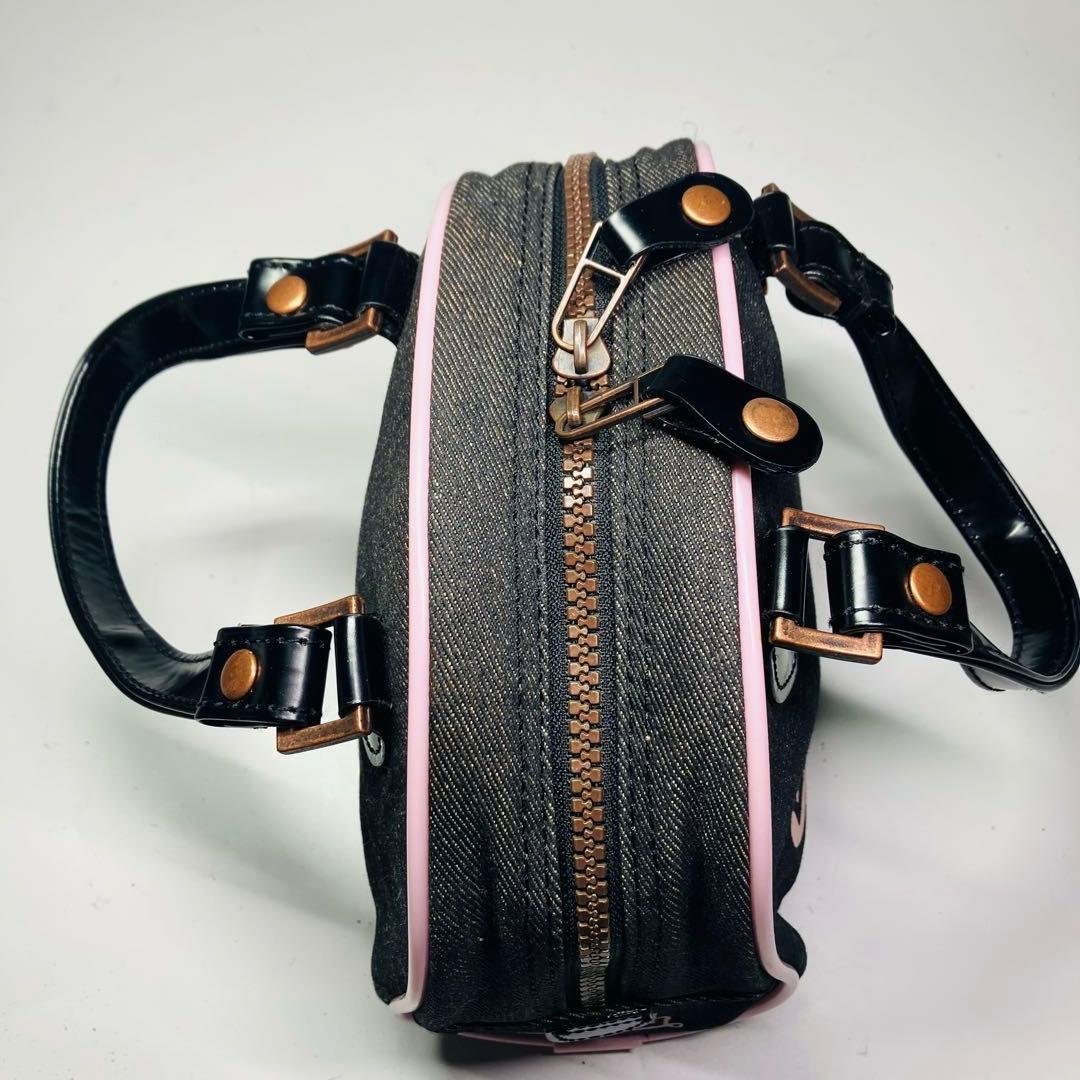 【美品】Von Dutch キャンバス　ミニボストンバッグ ブラック　ピンク