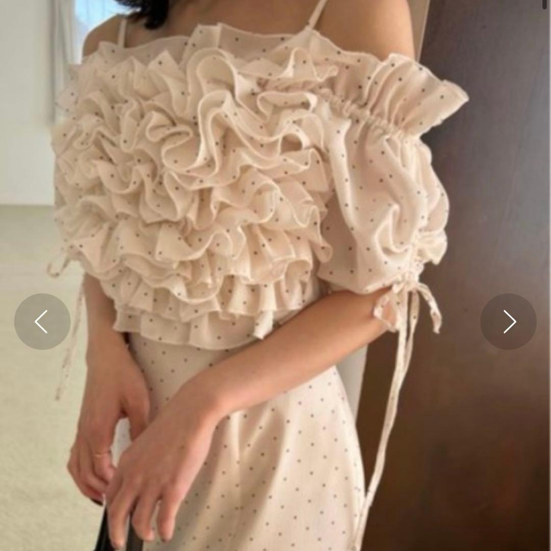 SNIDEL ボリュームラッフルフルプリントワンピース 0