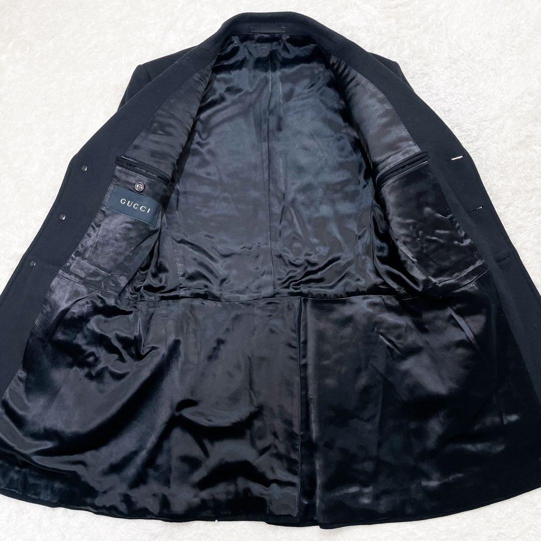 極美品 GUCCI グッチ 希少 トムフォード期 チェスターコート ブラック
