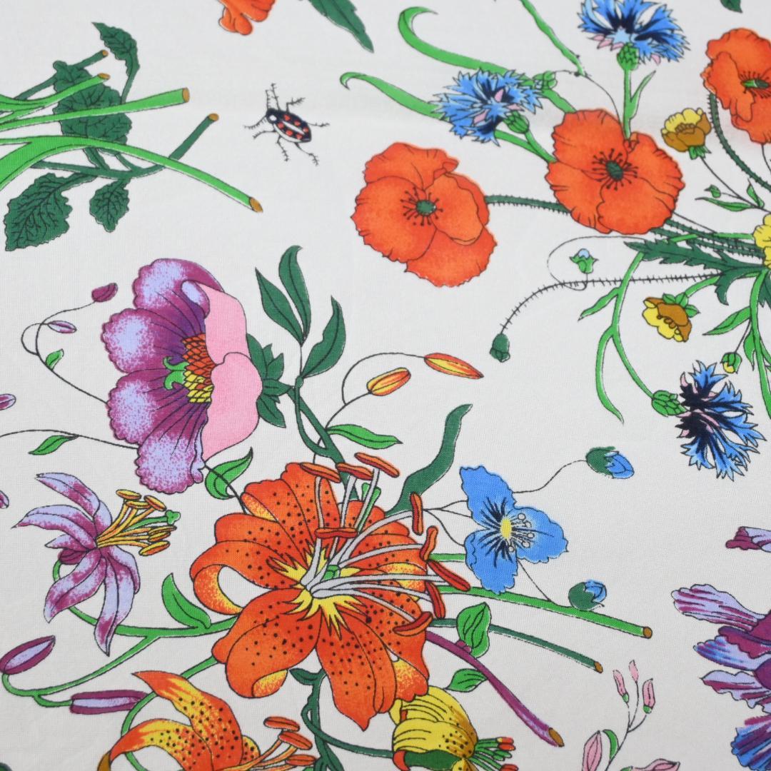 47613★GUCCI グッチ スカーフ 花柄　フローラ柄 ストール　ショール