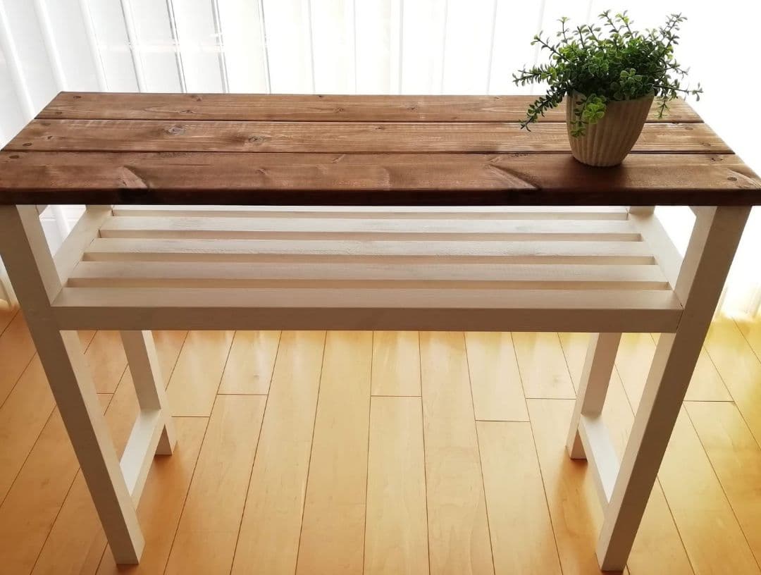 ウッドシェルフ/テーブル/棚/ホワイト【送料込み】