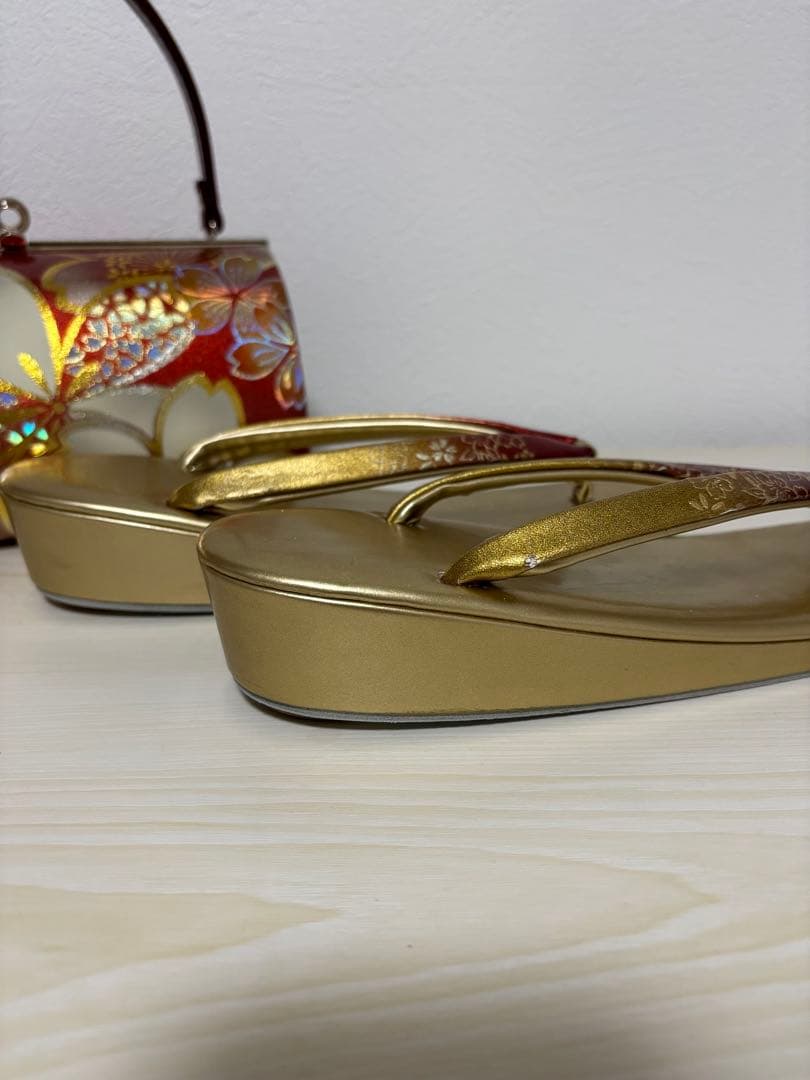 ポム❣️ 【最終価格！】⭐️振袖フルセット　正絹振袖　正絹袋帯　成人式　赤系