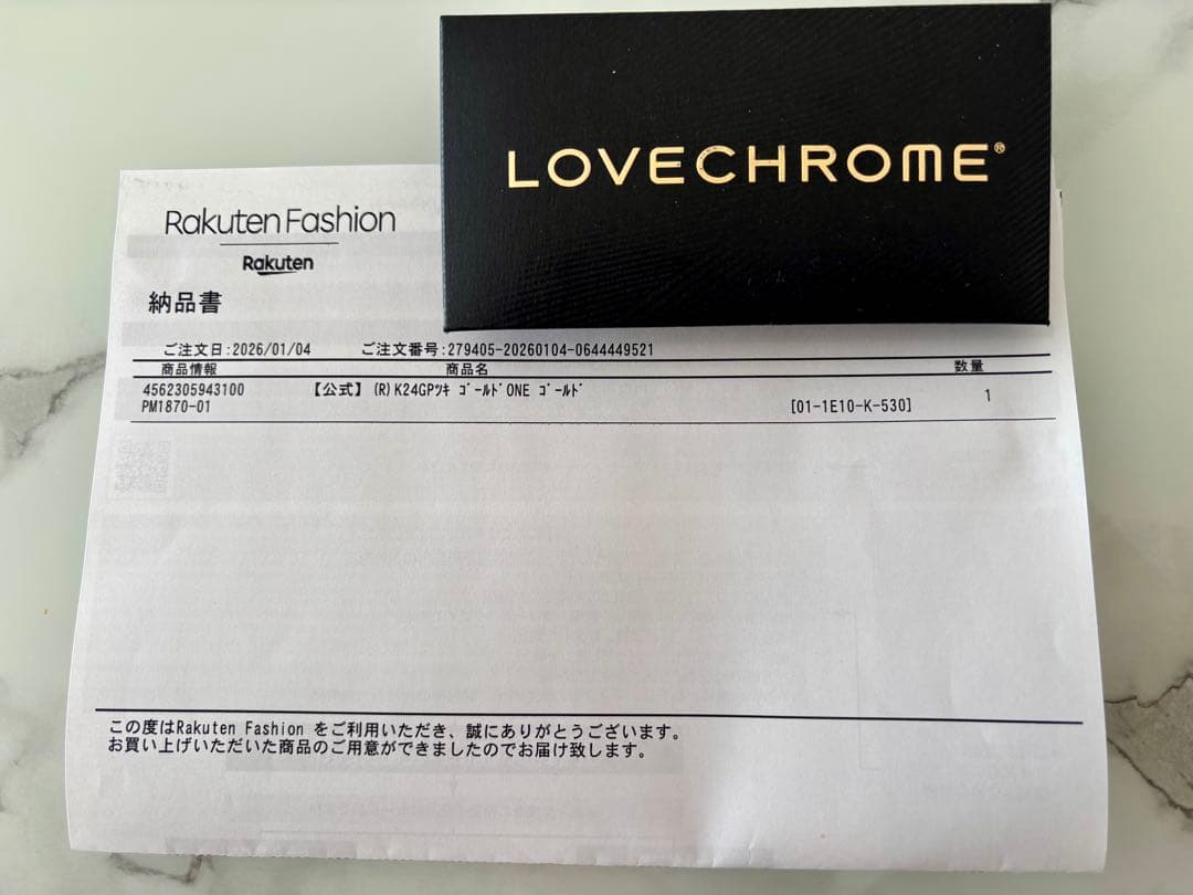 【新品未使用】LOVECHROMEラブクロム ツキ ゴールド K24GP