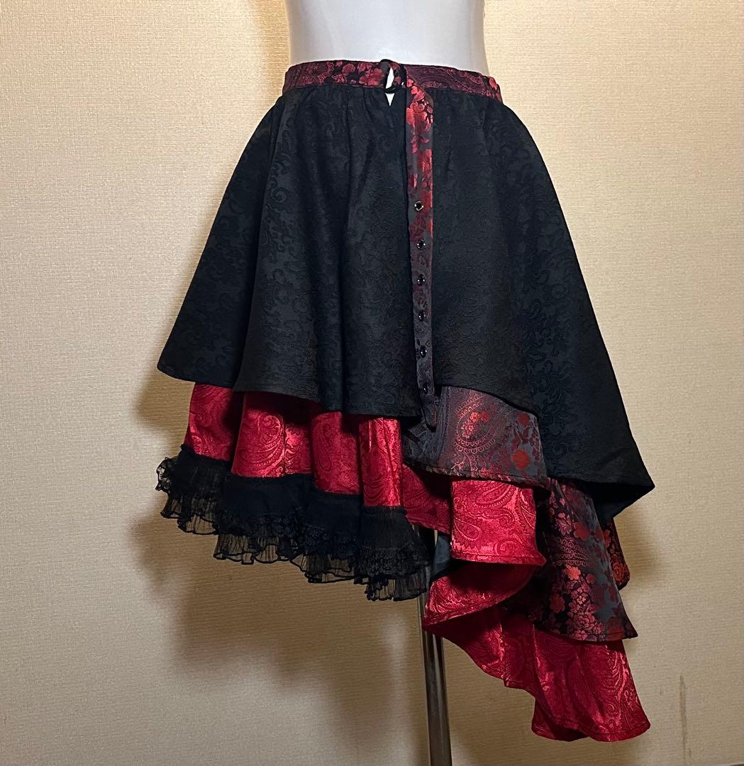 キューティーフラッシュ　アシメラップスカート　赤