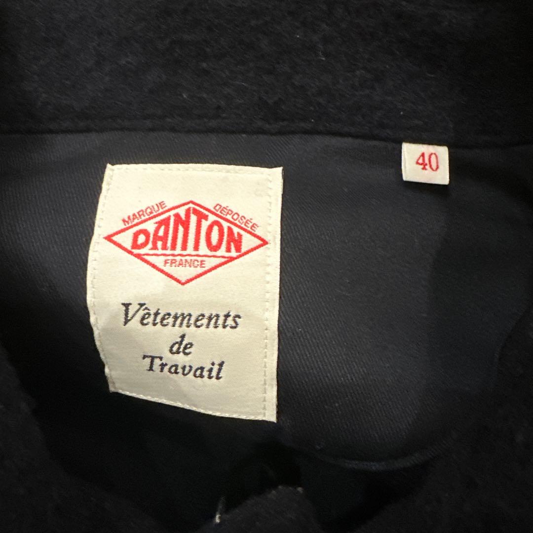 DANTON ダントン ウールモッサ ステンカラーコート 40 ネイビー