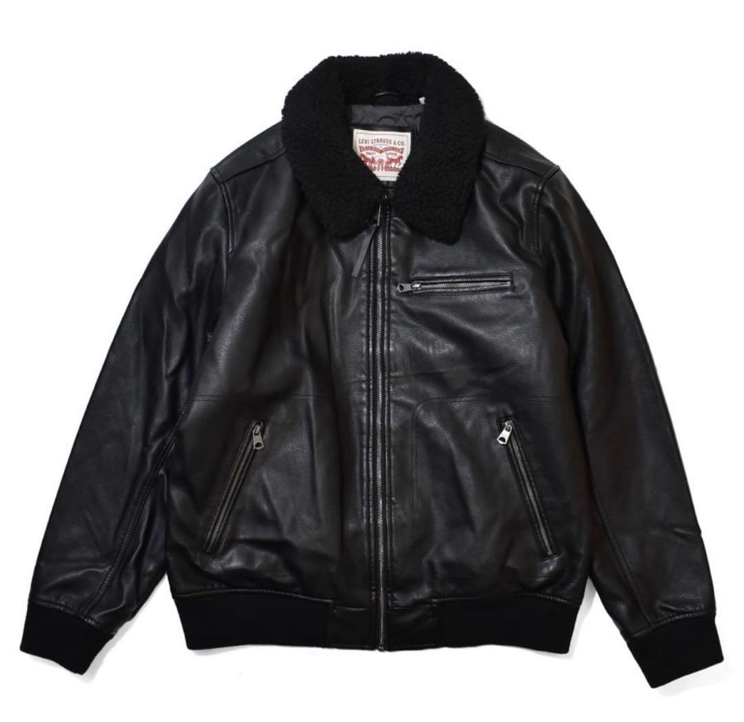 【米国モデル】LEVI’S leather jacket black Lサイズ