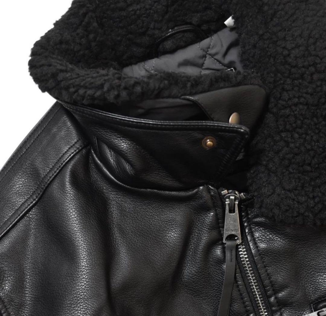 【米国モデル】LEVI’S leather jacket black Lサイズ