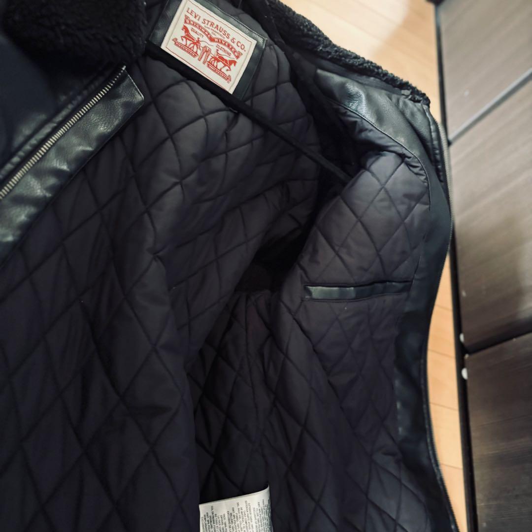 【米国モデル】LEVI’S leather jacket black Lサイズ