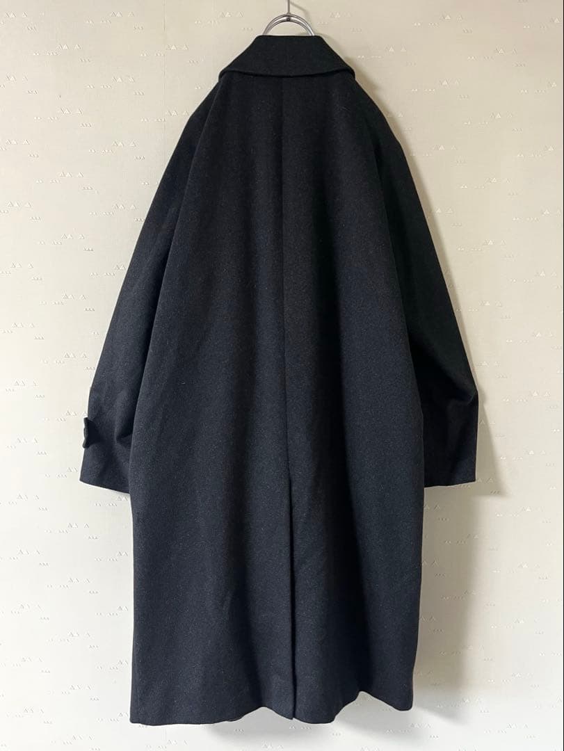 古着 90's カシミア バルマカーンコート ロングコート 黒