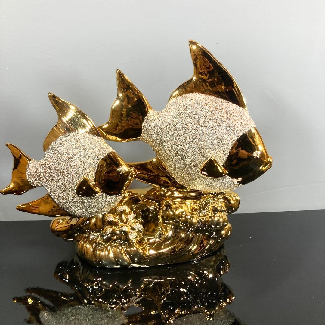 魚の置物 金色 アンティーク インテリア アート 雑貨