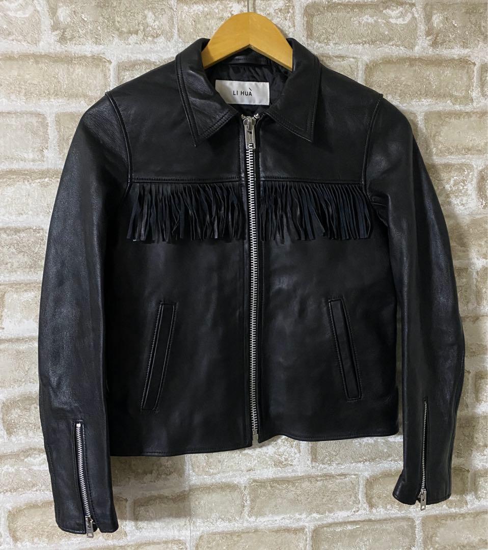 LIHUA レディースS 36 ライダースジャケット　レザージャケット 本革