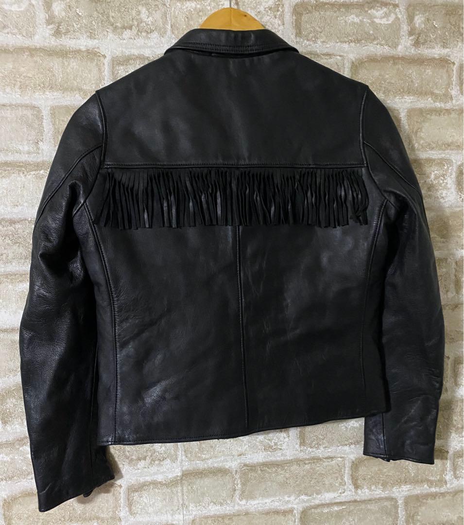 LIHUA レディースS 36 ライダースジャケット　レザージャケット 本革