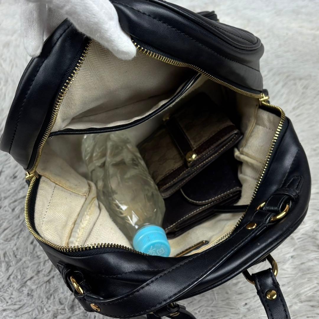 極美品 トリーバーチ レザー リュック シェブロン フラップ フレミング 黒