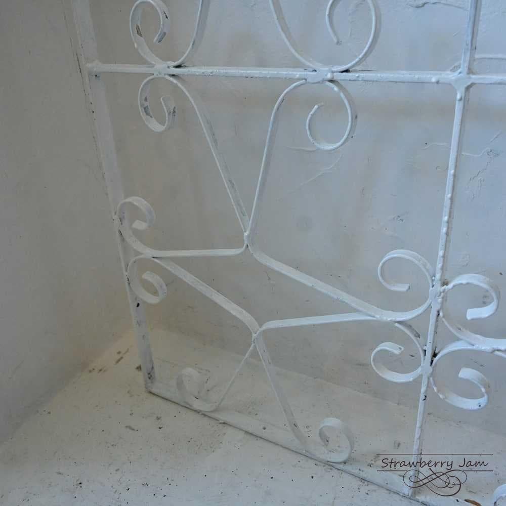 L2602-56 英国アンティーク アイアンゲート 白 門扉 ガーデニング