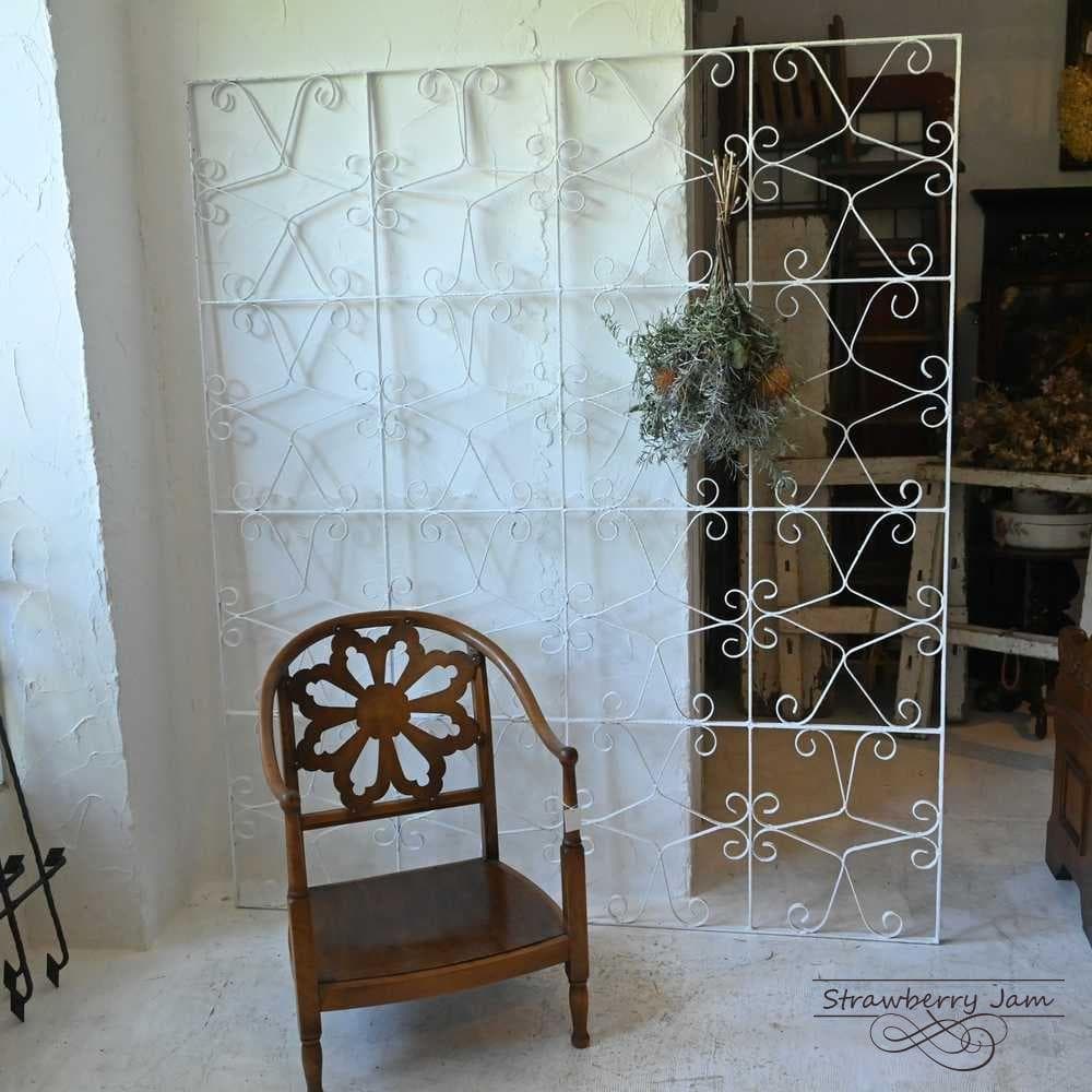 L2602-56 英国アンティーク アイアンゲート 白 門扉 ガーデニング