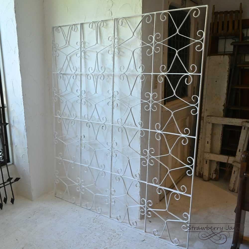 L2602-56 英国アンティーク アイアンゲート 白 門扉 ガーデニング