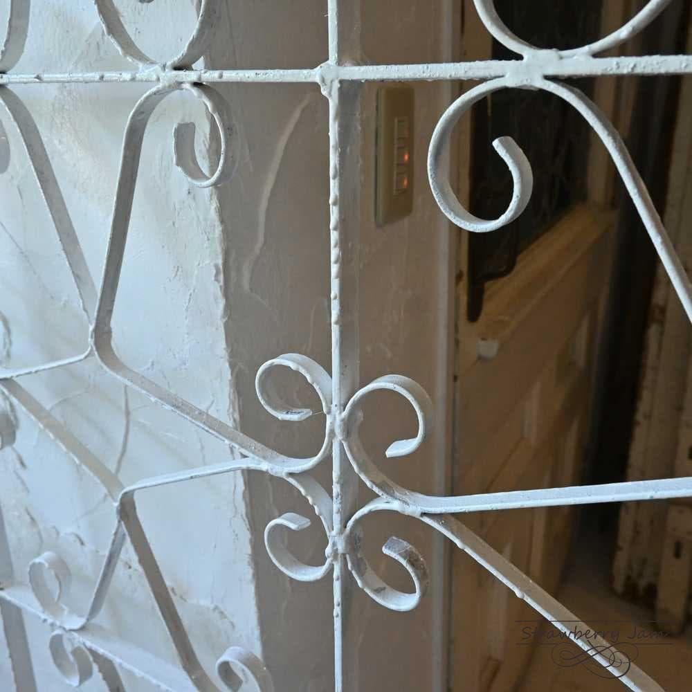 L2602-56 英国アンティーク アイアンゲート 白 門扉 ガーデニング
