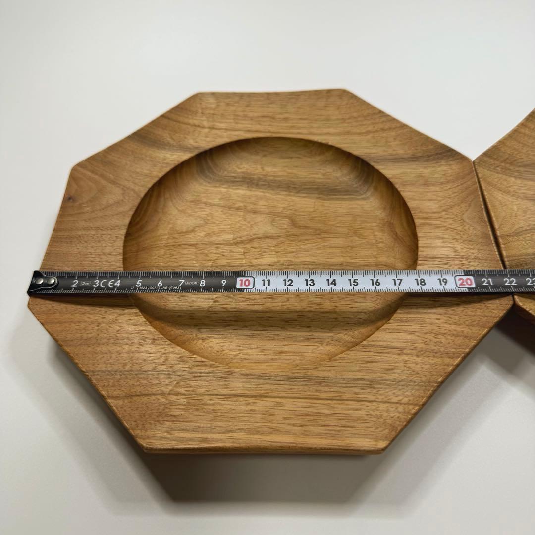 【ユタカ】木製オクトゴナルプレート22cm 2枚セット