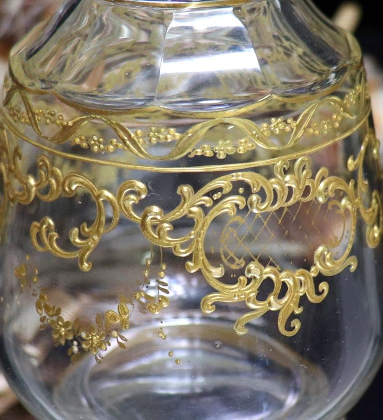 オールド・バカラ 1900年頃 金彩盛り上げ装飾デカンタ 美品 ボトル ゴールド