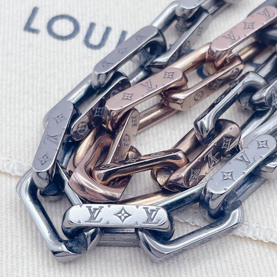 LOUIS VUITTON コリエ　チェーン　ネックレス　モノグラム　ブラック