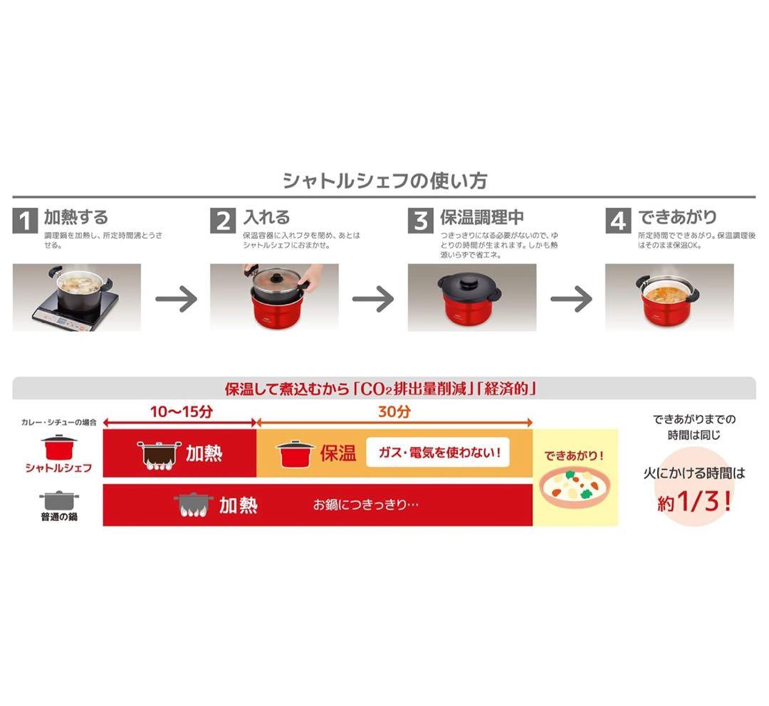 サーモス 真空保温調理器 シャトルシェフ 2.8 (3~5人用) アーバンレッド