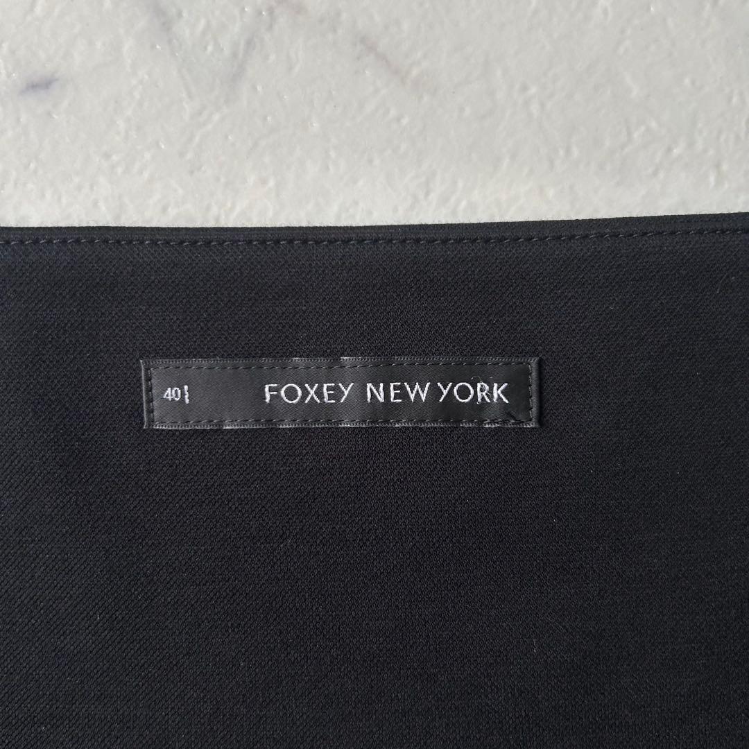 美品 FOXEY NEW YORK ストレッチ ブラウス　40 黒　洗える