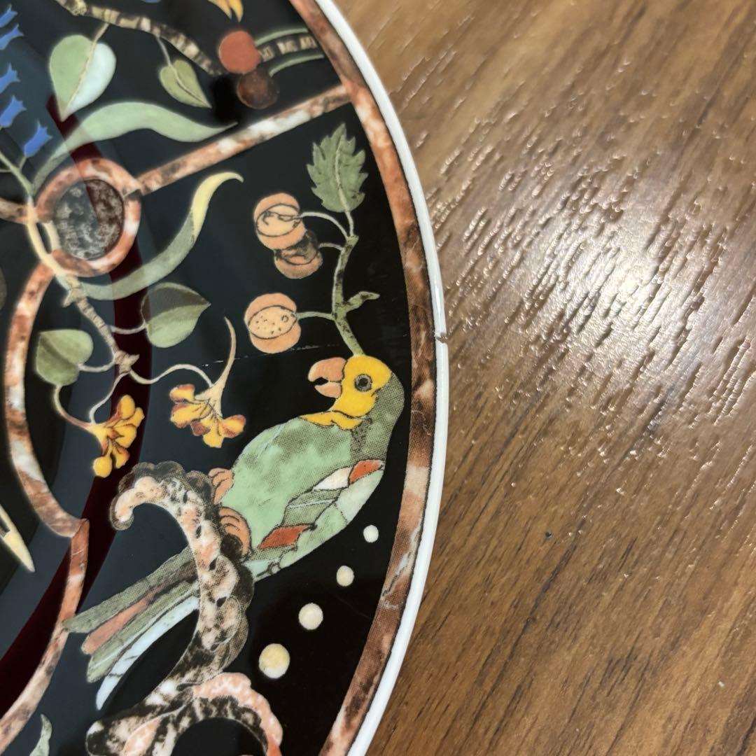 ビレロイアンドボッホ 装飾柄 絵皿 バイオリン等の楽器類 植物柄 ブラック 黒