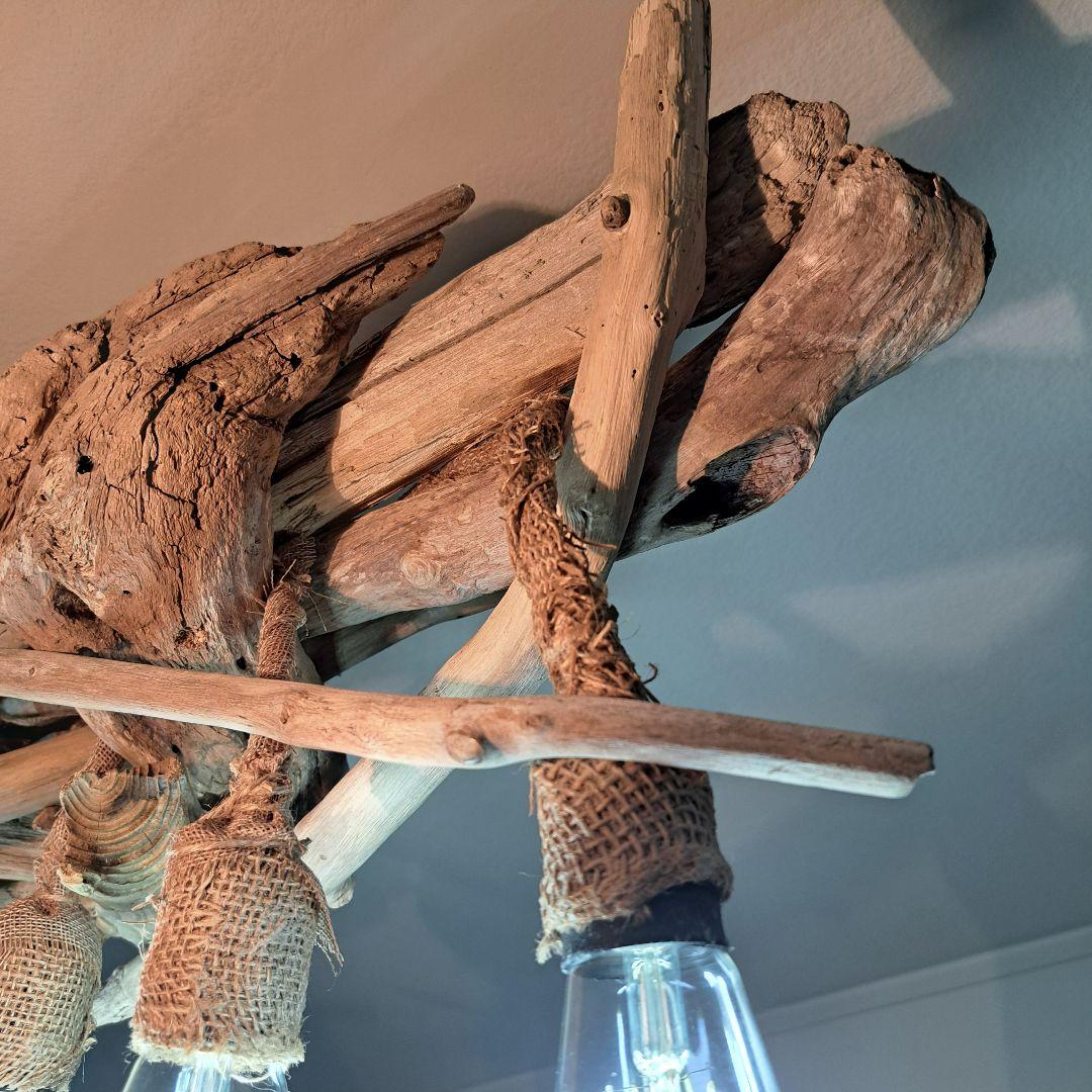 流木ランプ　エジソンwhite付　淡い明かりでお部屋をおしゃれに　6灯タイプ