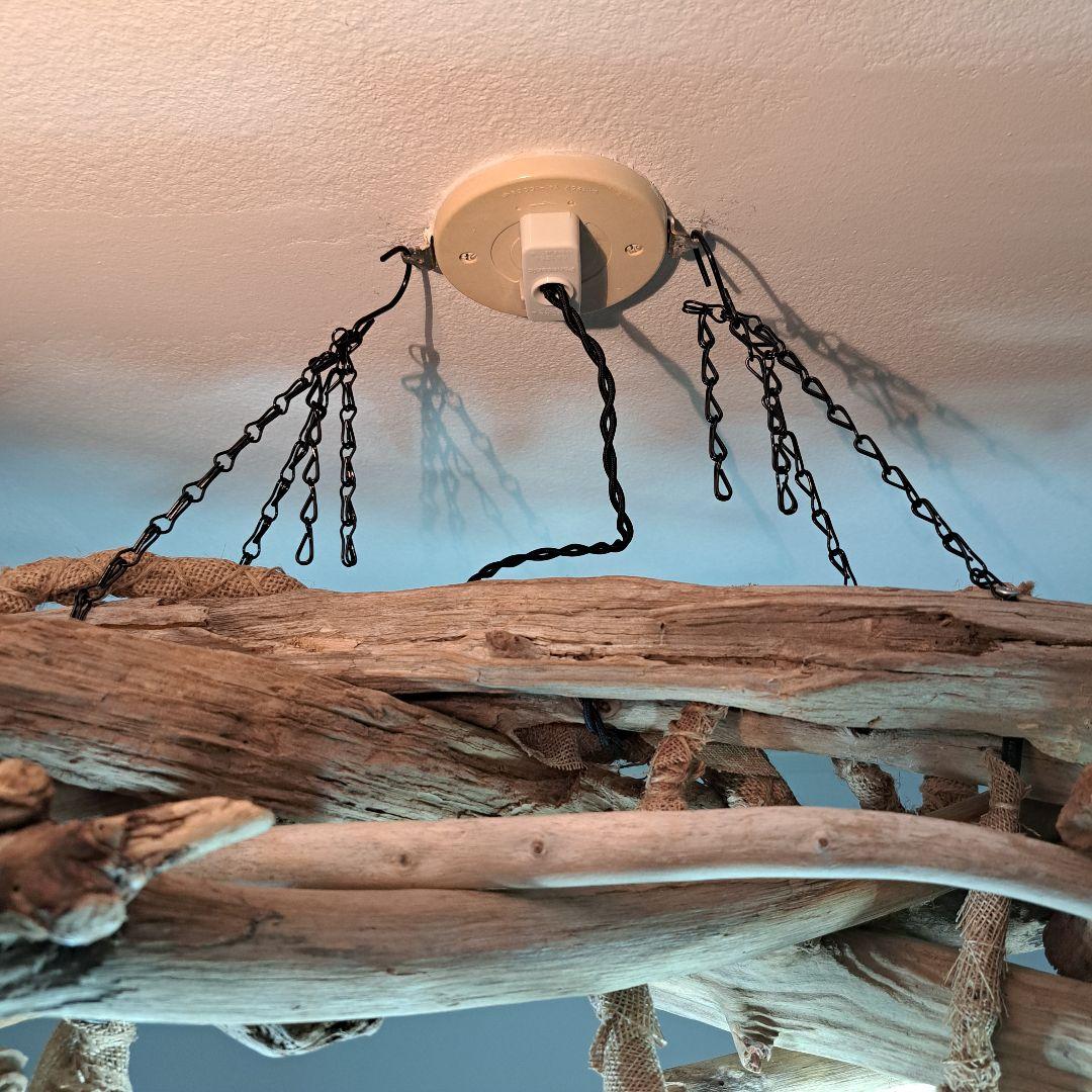 流木ランプ　エジソンwhite付　淡い明かりでお部屋をおしゃれに　6灯タイプ