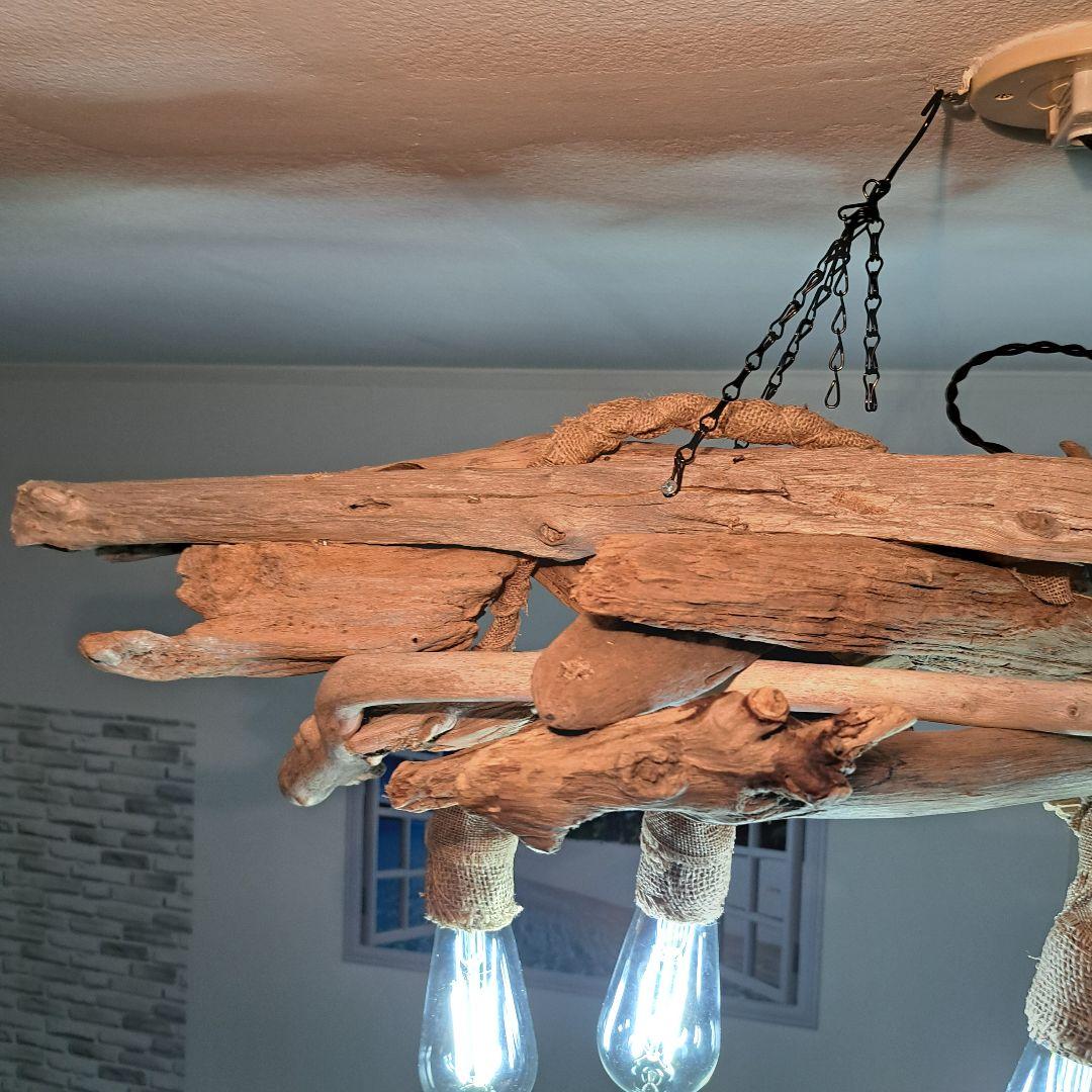 流木ランプ　エジソンwhite付　淡い明かりでお部屋をおしゃれに　6灯タイプ