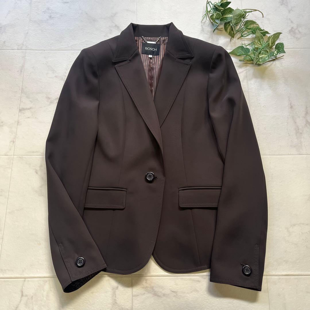 極美品　BOSCH パンツスーツ　テーラードジャケット　40/38 ブラウン