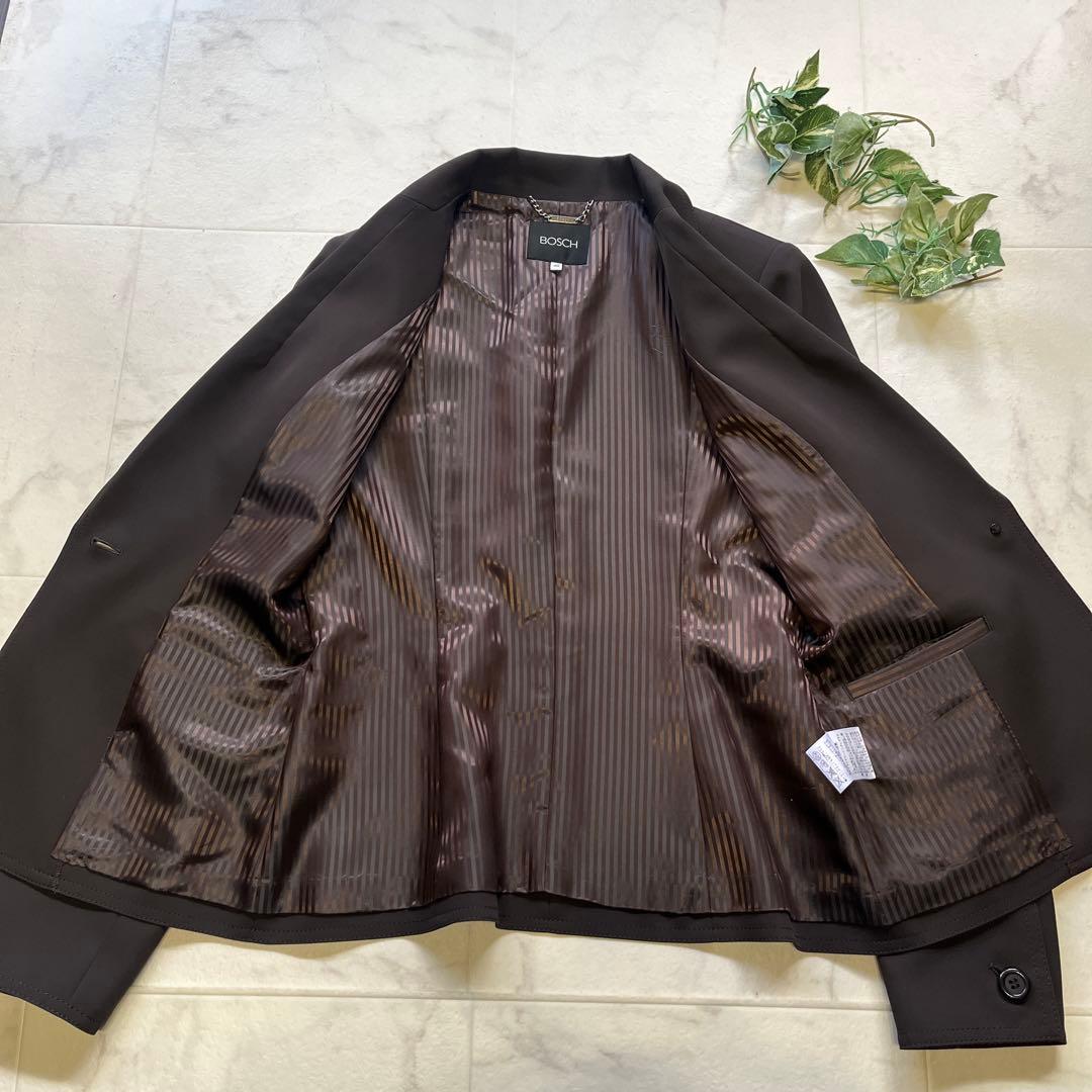 極美品　BOSCH パンツスーツ　テーラードジャケット　40/38 ブラウン
