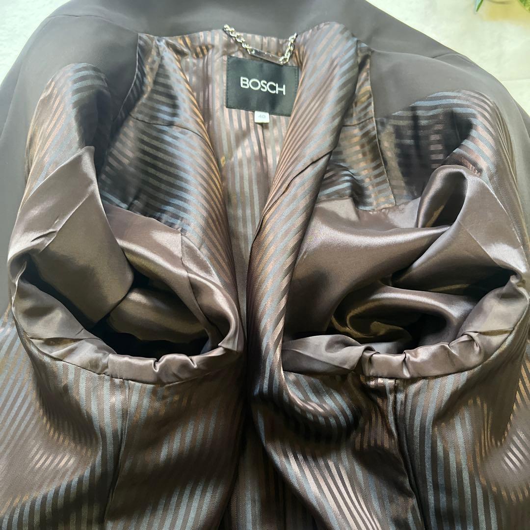 極美品　BOSCH パンツスーツ　テーラードジャケット　40/38 ブラウン